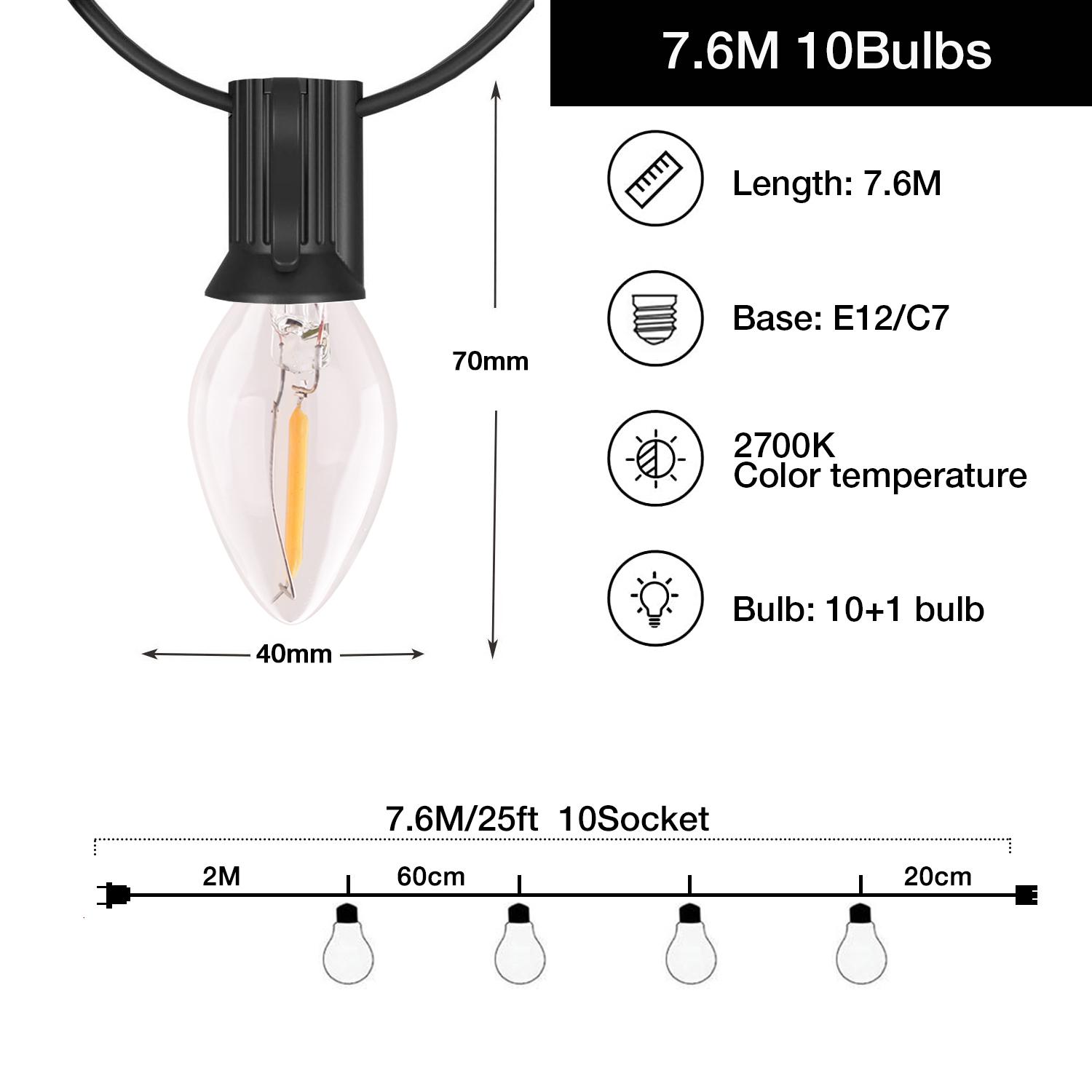 

Светодиодная уличная гирлянда Sphoon C7 25 футов 65 футов вилка ЕС США уличная декоративная гирлянда цепочка сказочных огней для сада заднего двора вечеринки US PLUG