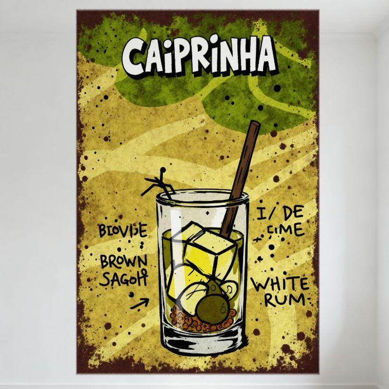 

Vintage Retro Caipirinha Cocktail Metal Tin Sign - Brazilian Drink Culture Art Wall Decor for Bar Cafe Home Man Cave 20x30cm（7.8x11.8inch）