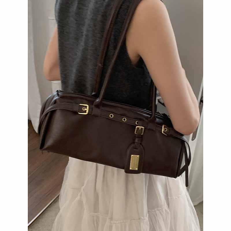 

Medieval underarm bag women s autumn 2025 new Maillard style bowling bag large-capacity shoulder commuter bag