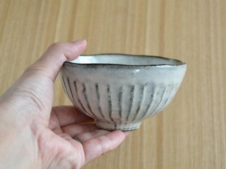Tableware East Rice Bowl Black Clay Japanese Style Ribbed Rice Bowl Japanese Tableware 11.2cm