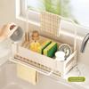 Easy to Clean Multi-Use Drain Rack Space-Efficient Sink Storage Tray Kitchen Sink Rack  Home Use