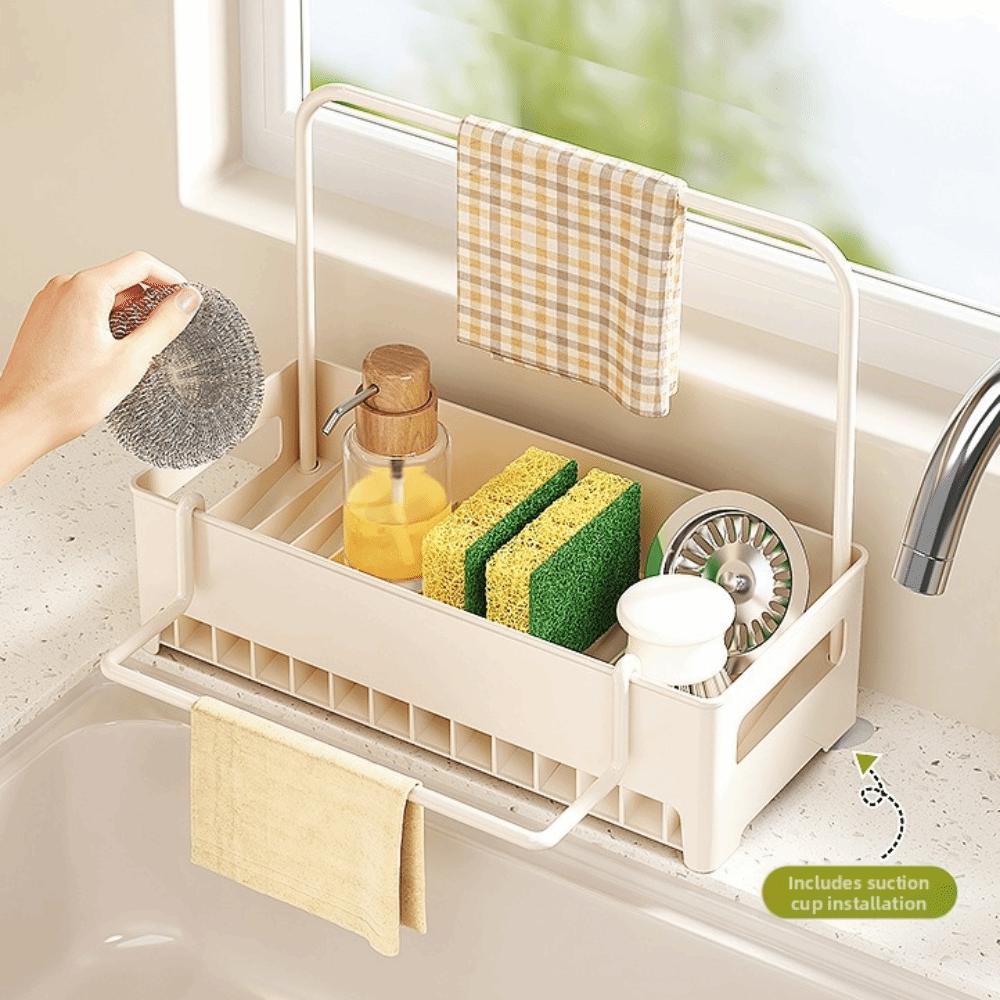 Easy to Clean Multi-Use Drain Rack Space-Efficient Sink Storage Tray Kitchen Sink Rack  Home Use