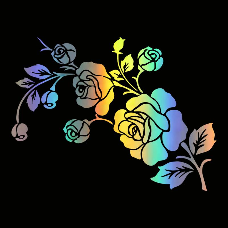 Motorfiets Sticker 3D Bloemen en Vlinder Mode Sticker Grappige Stickers en Auto Styling Waterdicht Zonwerend Stickers 2pcs