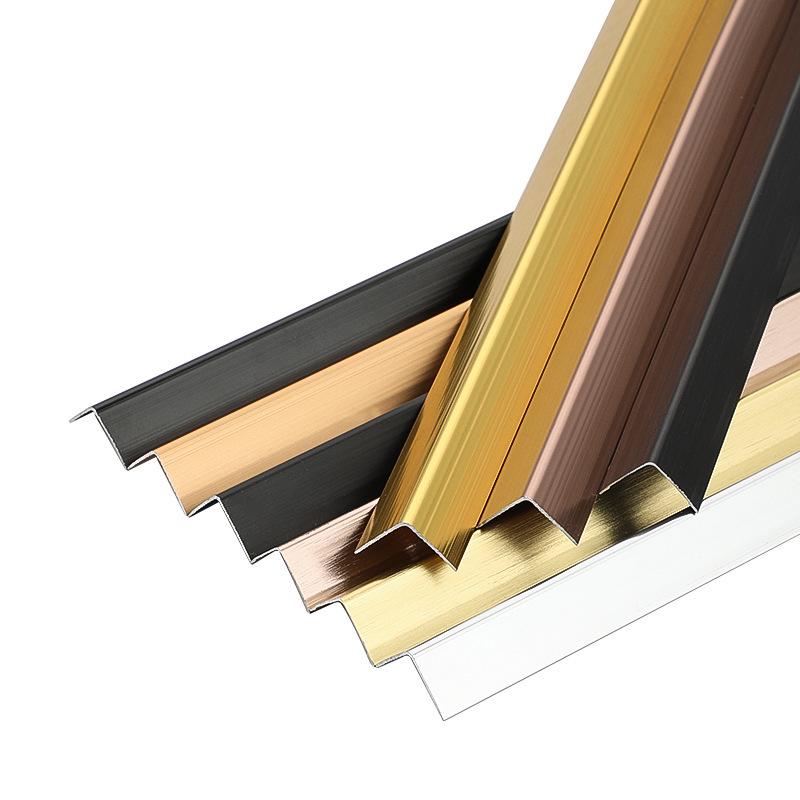 Aluminum L-Shaped Wall Corner Protector Trim - Anti-Collision Tile Edge Strip for Living Room.