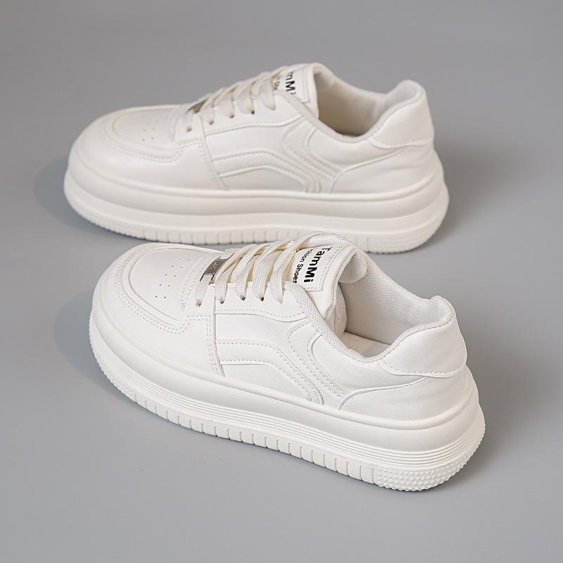 Platform white shoes women's 2025 new summer breathable women's shoes with skirts popular heightening board shoes