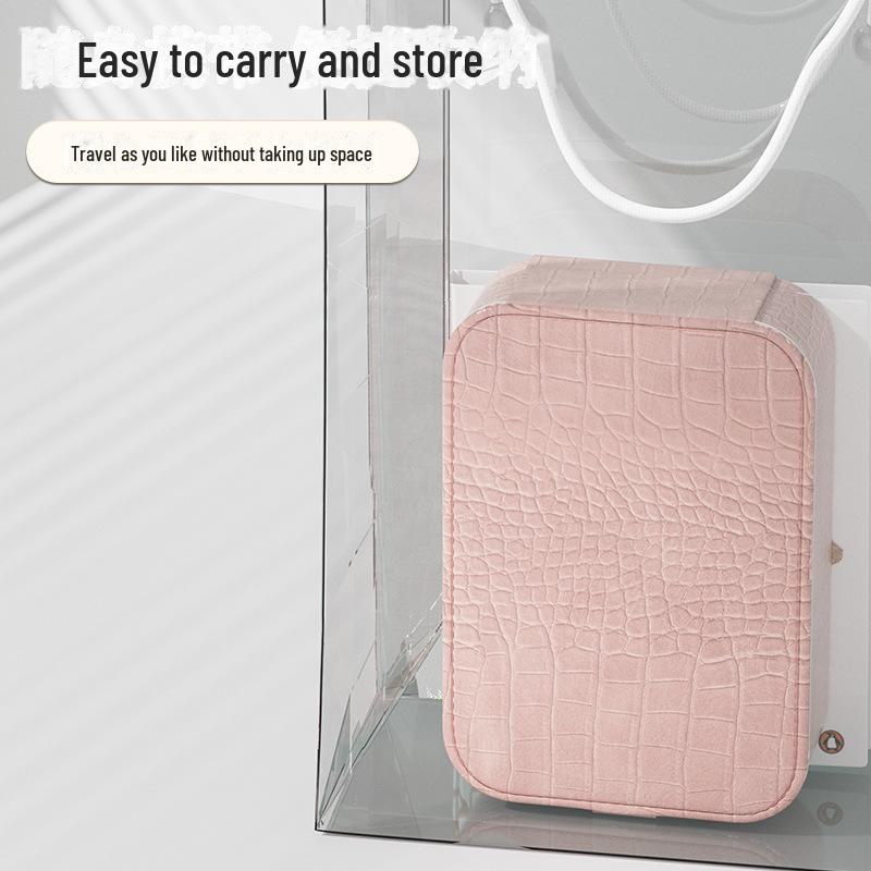 Crocodile Pattern LED Makeup Mirror with Three-Color Light and Large Capacity Cosmetic Jewelry Box