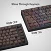 135-Key Wooden PBT Womier Shine-Through Keycaps, 75% Side Print, Dye-Sub, Cherry Profile Custom Keycaps for Mechanical Keyboards