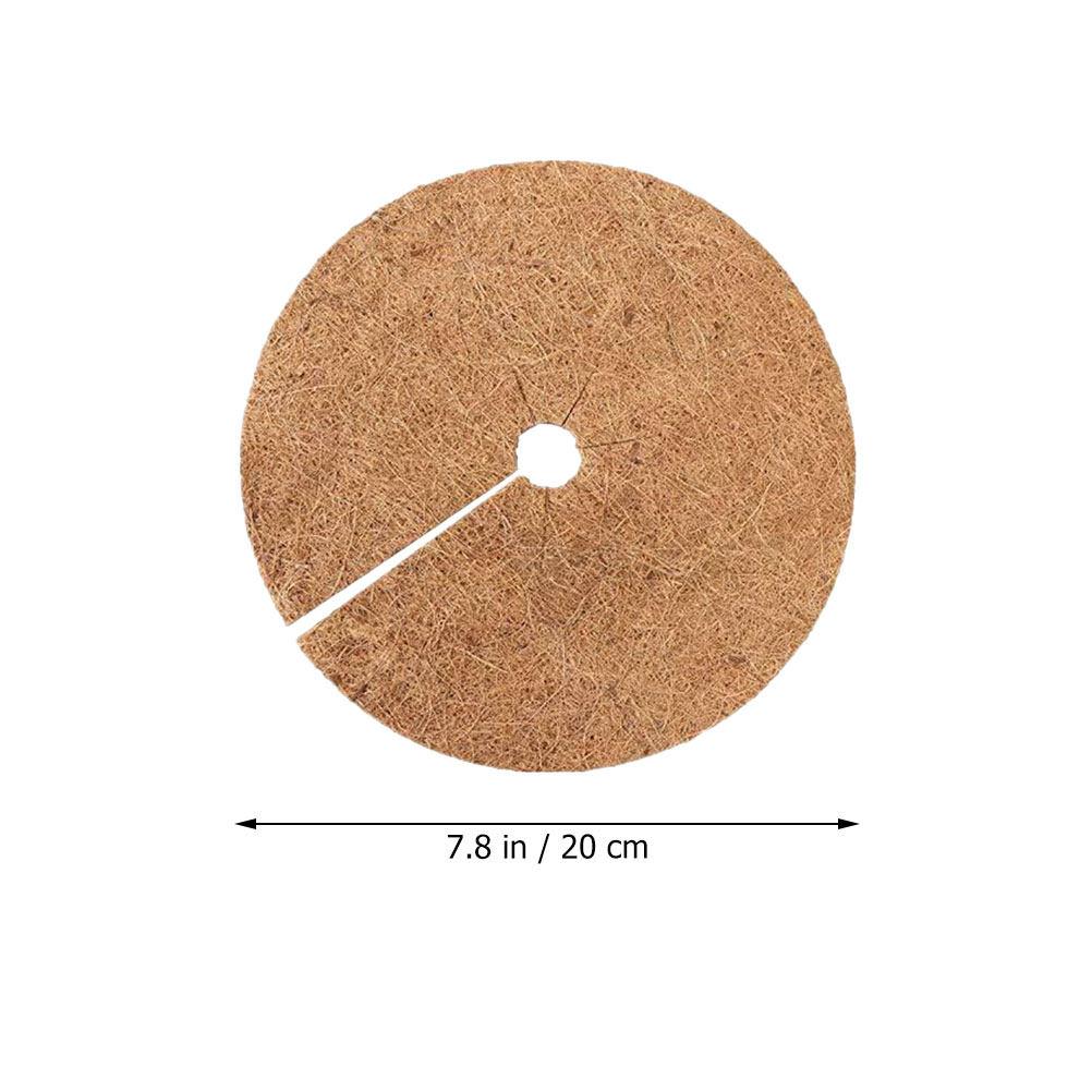 6Pcs Natural Coconut Fiber Flowerpot Liner Mat Thick Breathable Coir Mulch Ring for Plants Spider Plant Succulents Garden