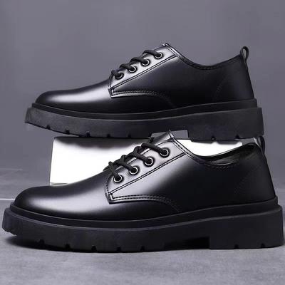 Business Small Leather Shoes Men's Casual Shoes British Style Tooling Shoes Platform Lace-up Leather Shoes Work Shoes Leather Shoes