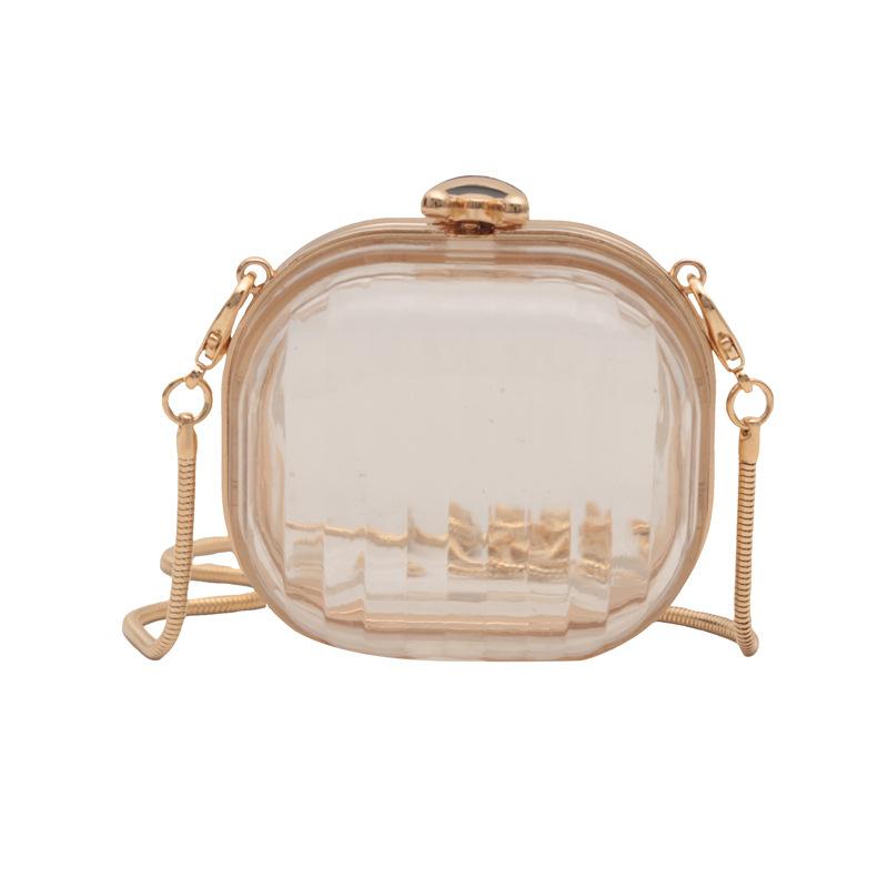 Acrylic Mini Box Bag 2025 New European and American Fashion Transparent Jelly Bag Ins Women's Messenger Chain Bag