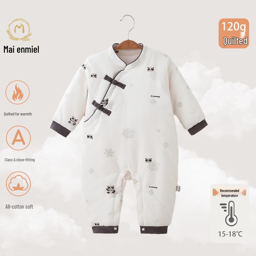 

Maienmier Quilted Baby Onesie - 120g Warm Autumn/Winter Newborn Romper, Class A 90 cm
