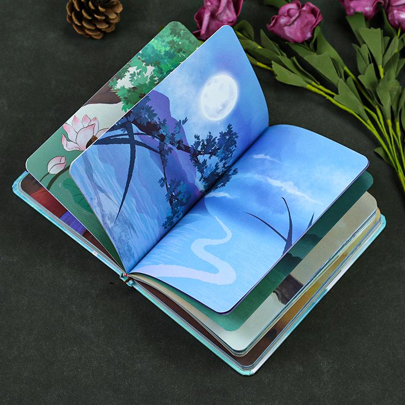 Vintage Korean Style Cute Retro Diary Notebook with Colorful Pages