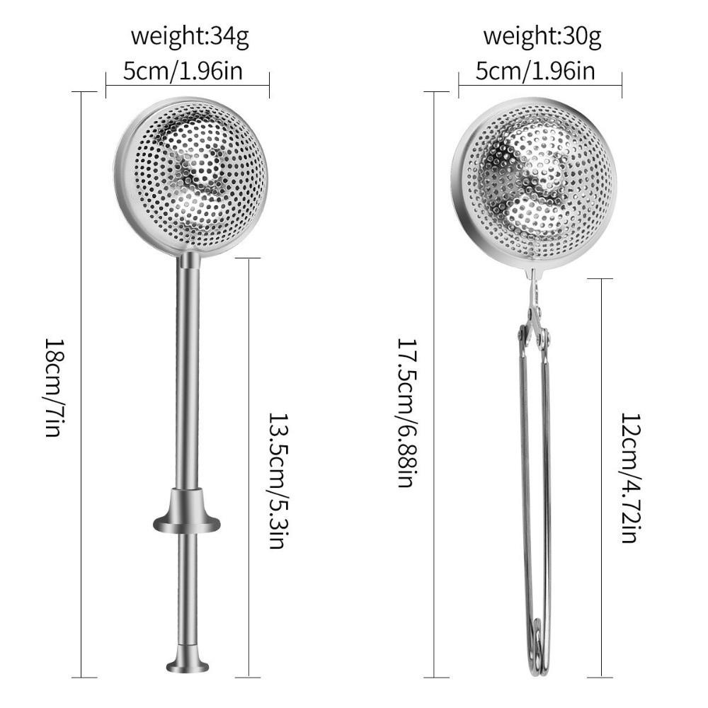 Portable Stainless Steel Tea Strainer Reusable Mesh Filter Tea Filter Long Handle Durable Loose Leaf Tea Steeper Home Office