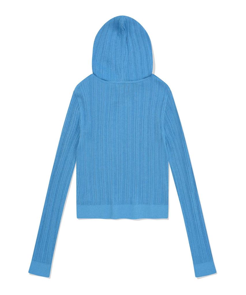 COVERNAT WOMAN Sheer Hoodie Knit Blue