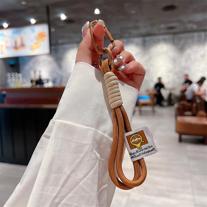 Creative Iridescent Braid Rope Keychain Carabiner Key Ring For Bag Pendant Accessorie Hanging Cord DIY Jewelry Making