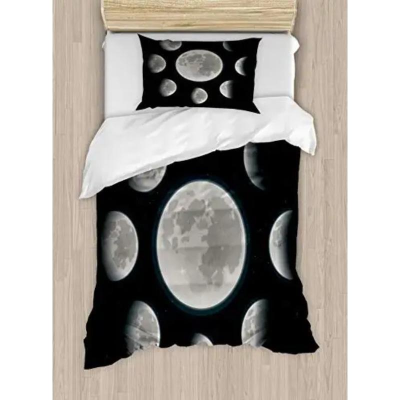 Moon Duvet Cover Set Night Tree Landscape 3D Print Polyester Comforter Cover King Twin Size for Boys Girl Teen Kids Bedding Set