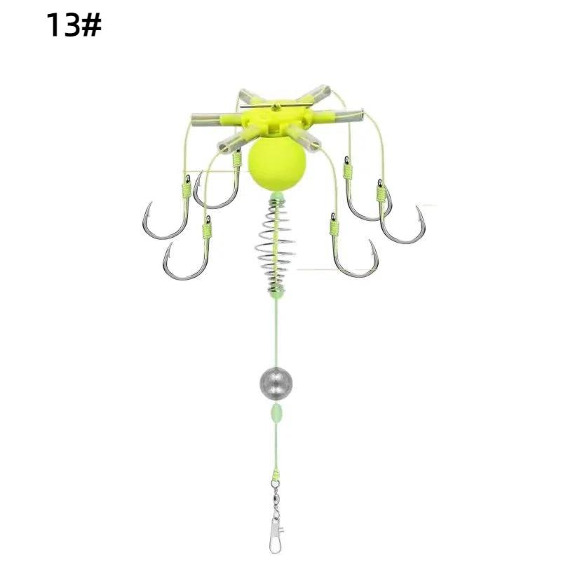 

1 Piece Six Hook Fishing Bait Cage Carbon Steel Line Group Feeder Sinker Float Sharp Fishing Spring Bait Cage Sea String Hook