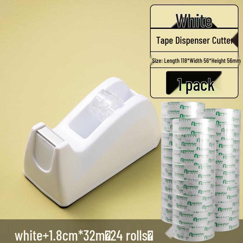 Compact Transparent Tape Dispenser - Portable Adhesive Tape Holder for Student Stationery