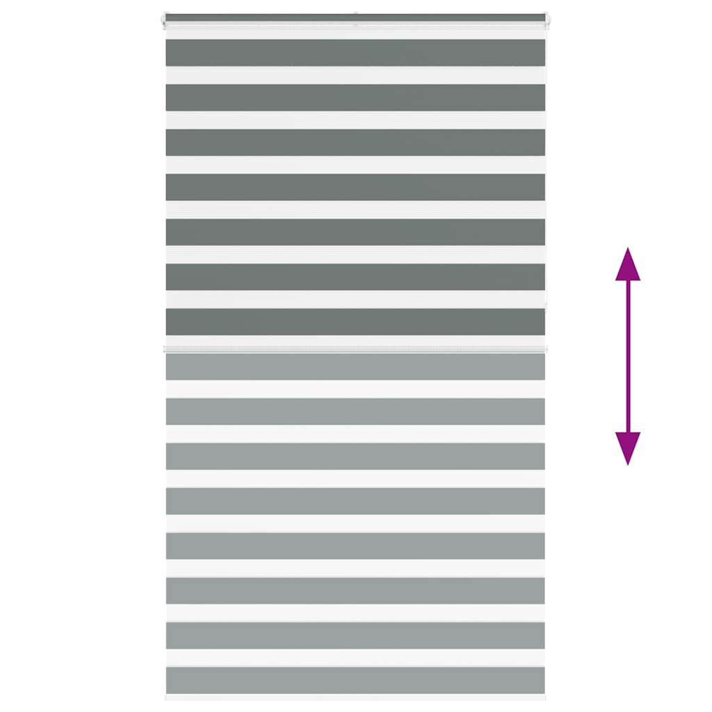 Zebra Roller Blind, Dark Gray, Fabric Width 120.9Cm, Polyester