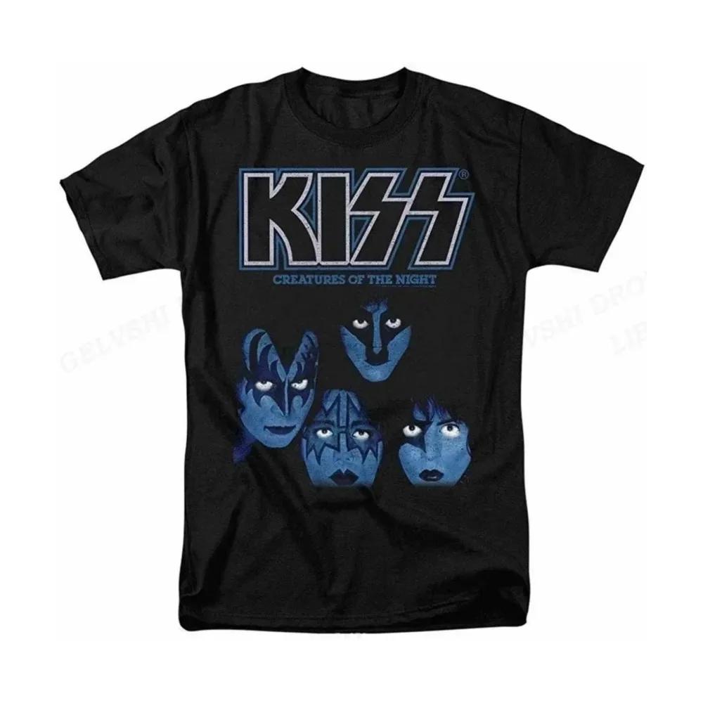 Kiss Band T-shirt Herr Dam Mode T-shirt Bomulls T-shirt Street Hip Hop Tee Unisex Camisetas Hombre Sporttoppar Rockbandströja