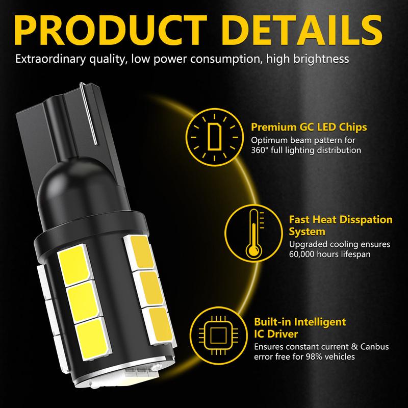 10x T10 W5W Car Led Interior Bulbs 6000K White 2835 SMD Technology For Lexus RX Honda CR-V Subaru Outback