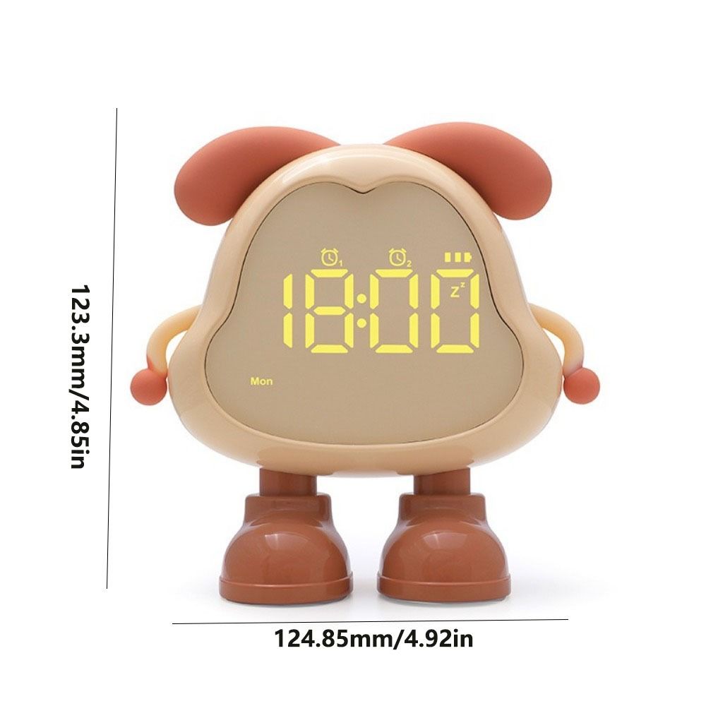 With Light Puppy Alarm Clock Large Volume USB Rechargeable Children's Night Light Timer LED Display Cute Bedside Clock