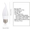 3W LED Flame Bulb E12 E14 B22 E26 E27 Living Room Candle Lamp 220V Decorative Lights Home 3000K/4500K/6500K White Lighting
