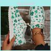 Stylish Women's Canvas Shoes With Clover Print For All Seasons Comfortable And Breathable Casual Footwear