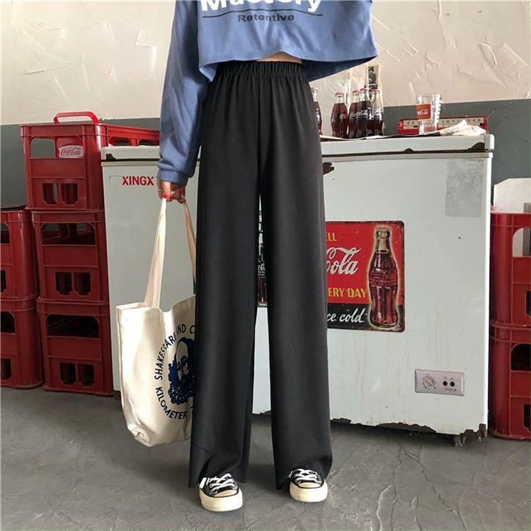

Petite Floor-Length Wide-Leg Pants Women s Drape Spring/Autumn Straight-Leg 2026 Style for Short Women, Summer Thin S (approx. 50-90 lbs)