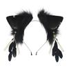 Feather Hair Accessories Cute Plush Pendant Metal Headdress Cos Comic Show Props Lolita Wolf Ear Headband