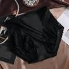 2024 Autumn/Winter Women's High-Waist Silky Satin Hip-Lifting Breathable Cotton Panties with Antibacterial Crotch