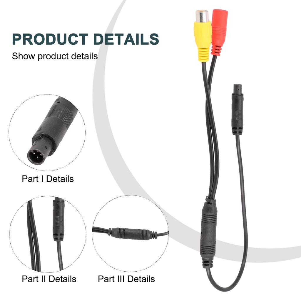 1pcs Car Backup Reverse Camera 4-Pin-Male To CVBS Female Connector-Wire Harness 58.5cm/23inch In-Car-Technology