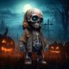 Cool Skeleton Figurine Small Resin Halloween Skeleton Doll Statue Collectible Skull Dwarf Ornament for Home Room Office Desk Decor