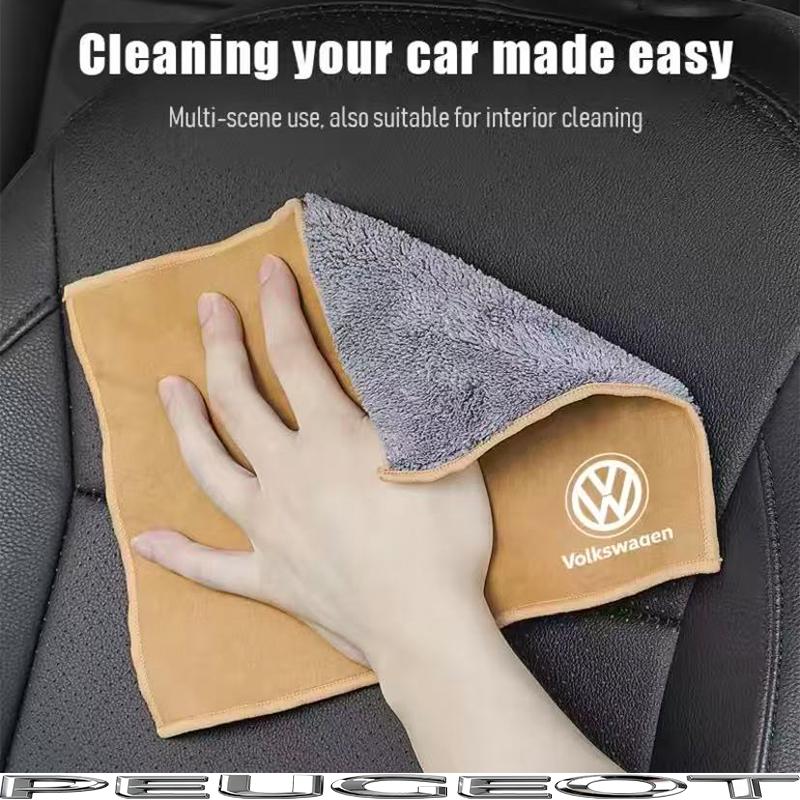 Microfiber Car Towel Super Absorbency Cleaning Care Cloth For VW GTI Polo Golf Passat MK6 MK7 Jetta Tiguan CC Taigo T-ROC HubCap