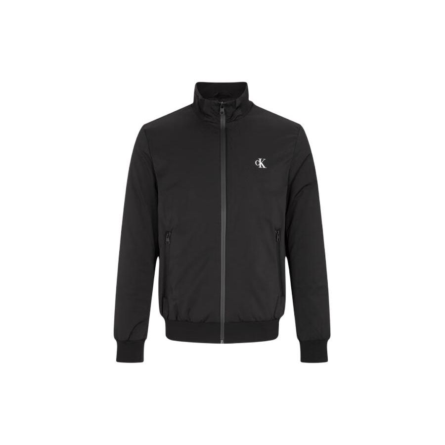 

Calvin Klein Stand Collar Letter Print Casual Zip Long Sleeve Cotton Jacket Men jackets Black J323062-BEH XL