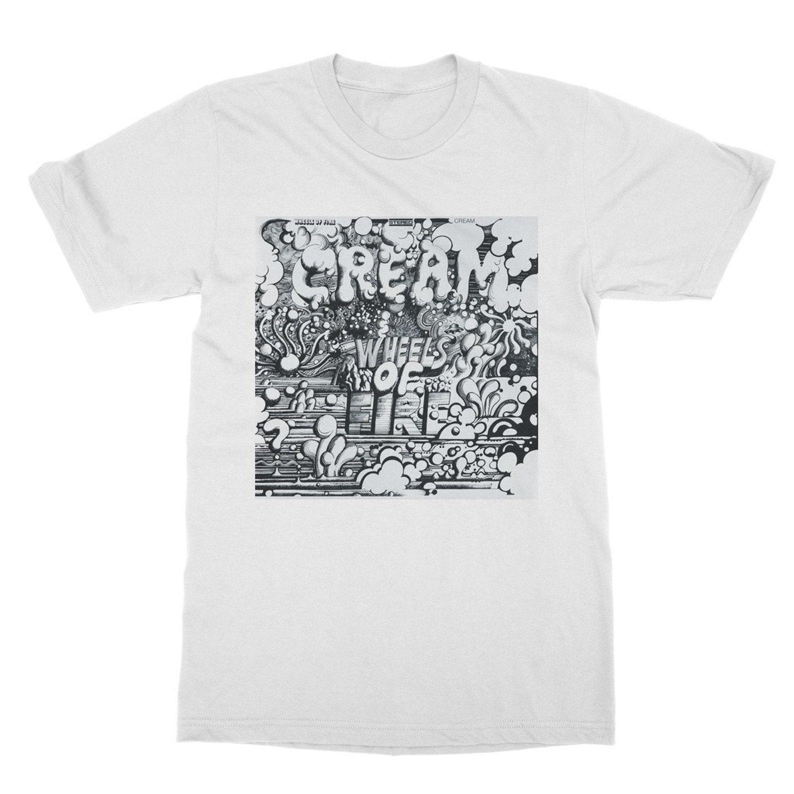 Cream Wheels on Fire T-Shirt – Classic Rock Band Tee 4XL
