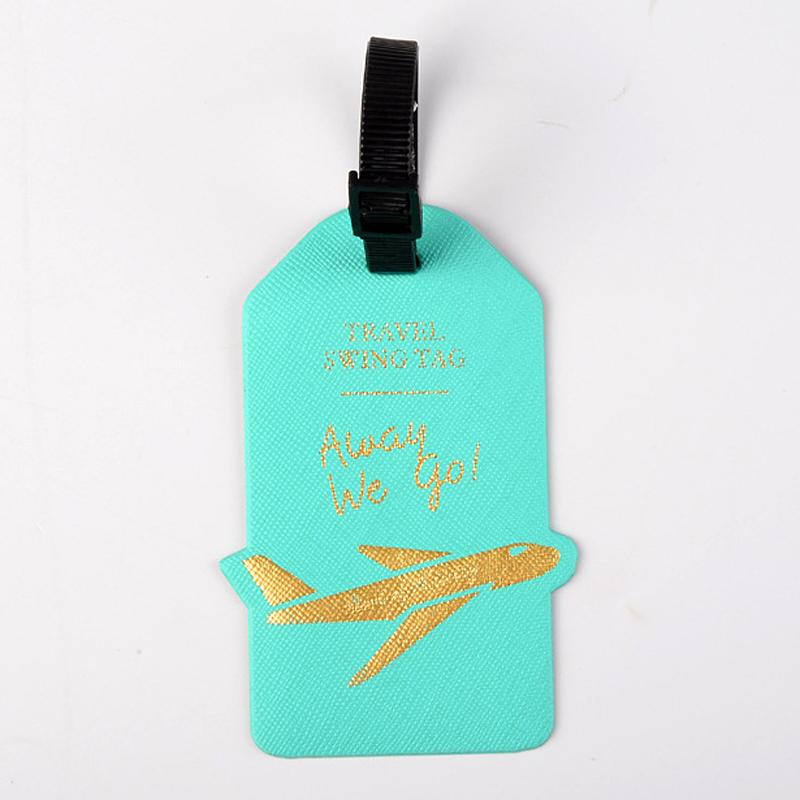 

New Airplane Pattern Leather Luggage Tag Men Women Travel Accessories Suitcase ID Address Holder Baggage Boarding Portable Label світло-зелений колір