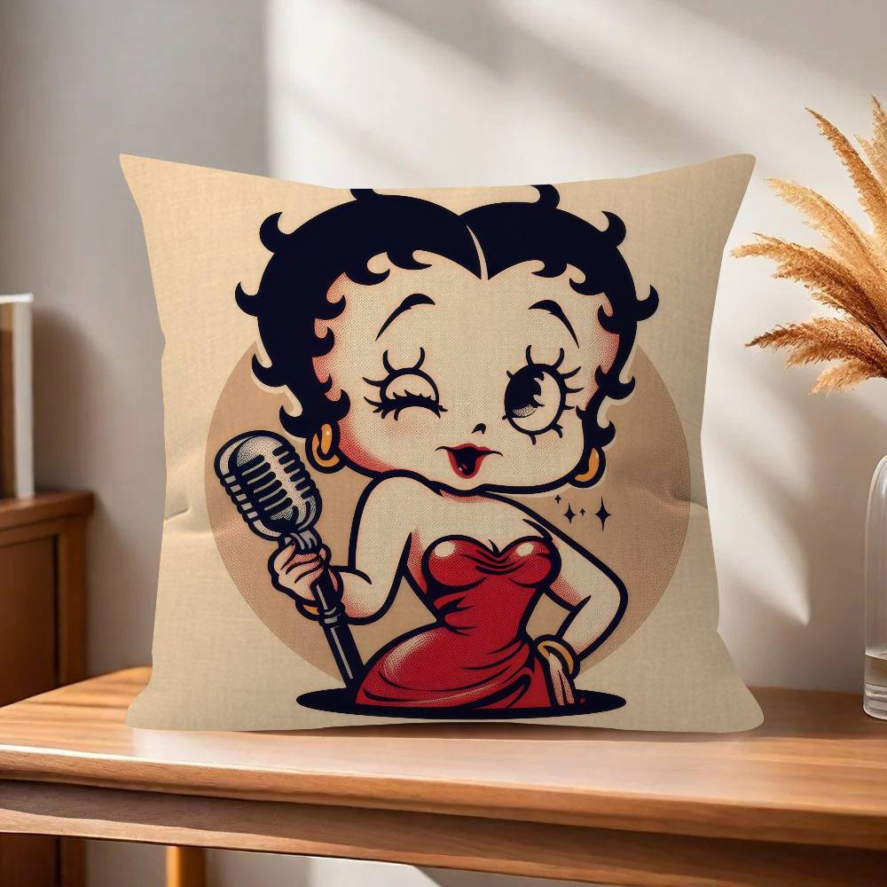 Cushion Cover Car Throw Pillow Case For Sofa Car Christmas Gift ANIME Cute BBetty Boop