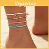 Bohemian Ankle Foot Jewelry With Alloy Star Moon Charms For Festival And Beach Wear