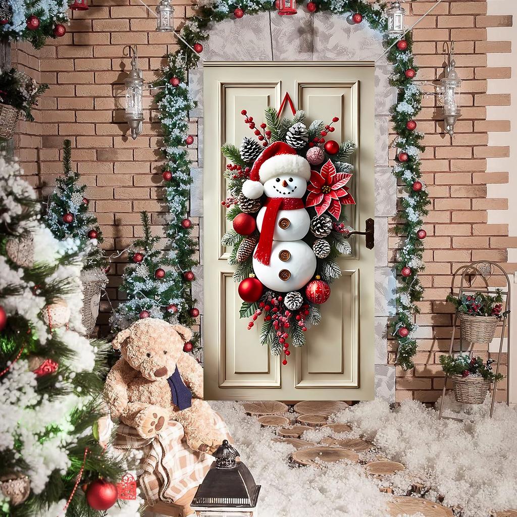 Christmas Door Hangers Snowman Theme Holiday Party Decorations Popular Door Frames And Banners For Festive Home Decoration