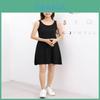 Bequemes lockeres Midi-Kleid für Damen, lang, Tanktop, dehnbar, lässiges ärmelloses Design