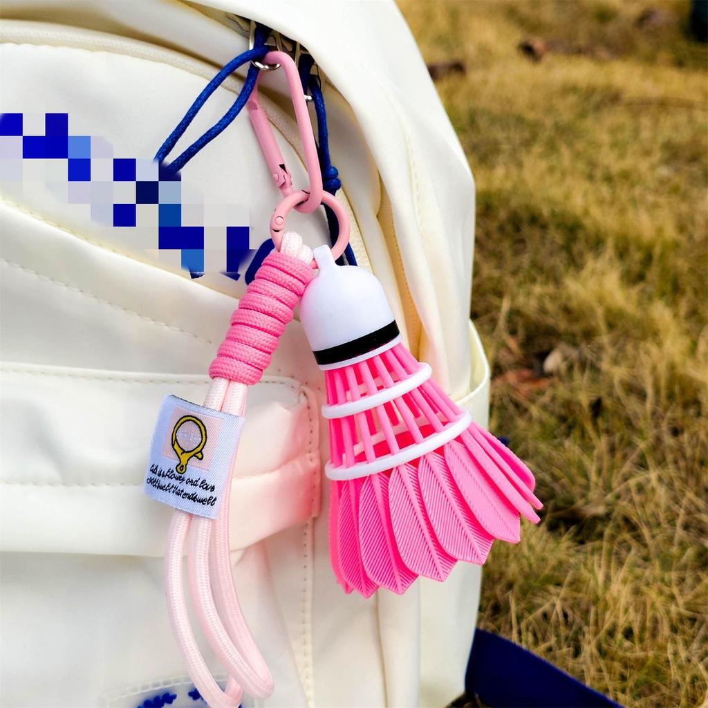 Portachiavi colorato per Badminton, Ciondolo a forma di volano 3D con Clip a Corda Intrecciata