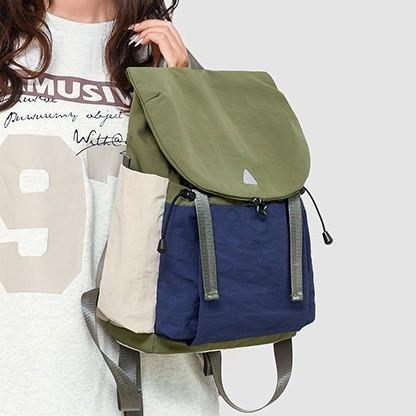 Schoolbag new high-value Mori ins fresh contrasting color splicing backpack women's lightweight travel large-capacity backpack
