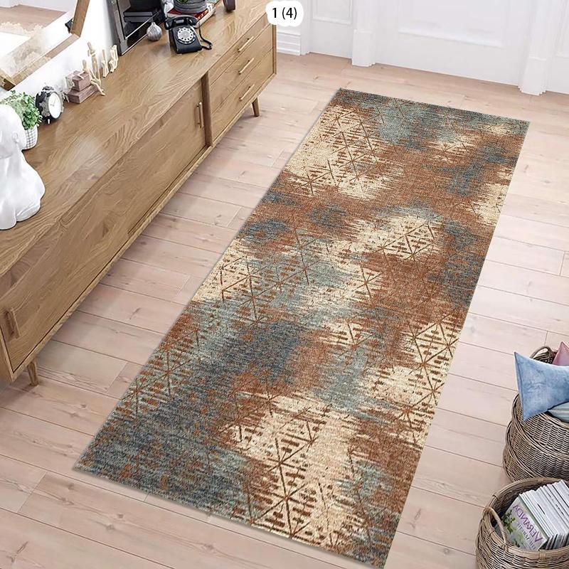 

Brushstroke Texture Abstract Runner Rug - Artistic Style Non-Slip Long Floor Mat for Corridors & Modern Home Decor Spaces 40x120cm