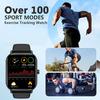 Men's/Women's Smart Watch, QTLLBT Heart Rate, Sleep Monitoring, Waterproof Smart Watch, Pedometer, with Wireless Call and Message Reminder