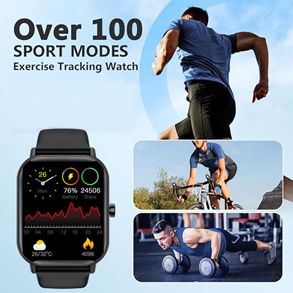 Men's/Women's Smart Watch, QTLLBT Heart Rate, Sleep Monitoring, Waterproof Smart Watch, Pedometer, with Wireless Call and Message Reminder