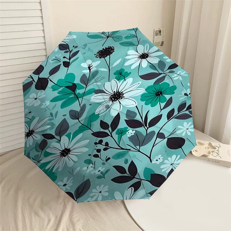 

1PC Floral Pattern Flowers Umbrella-8-Rib Reinforced, Automatic Open, Lightweight & Durable, Fashion Accessory for Outdoor, J0357