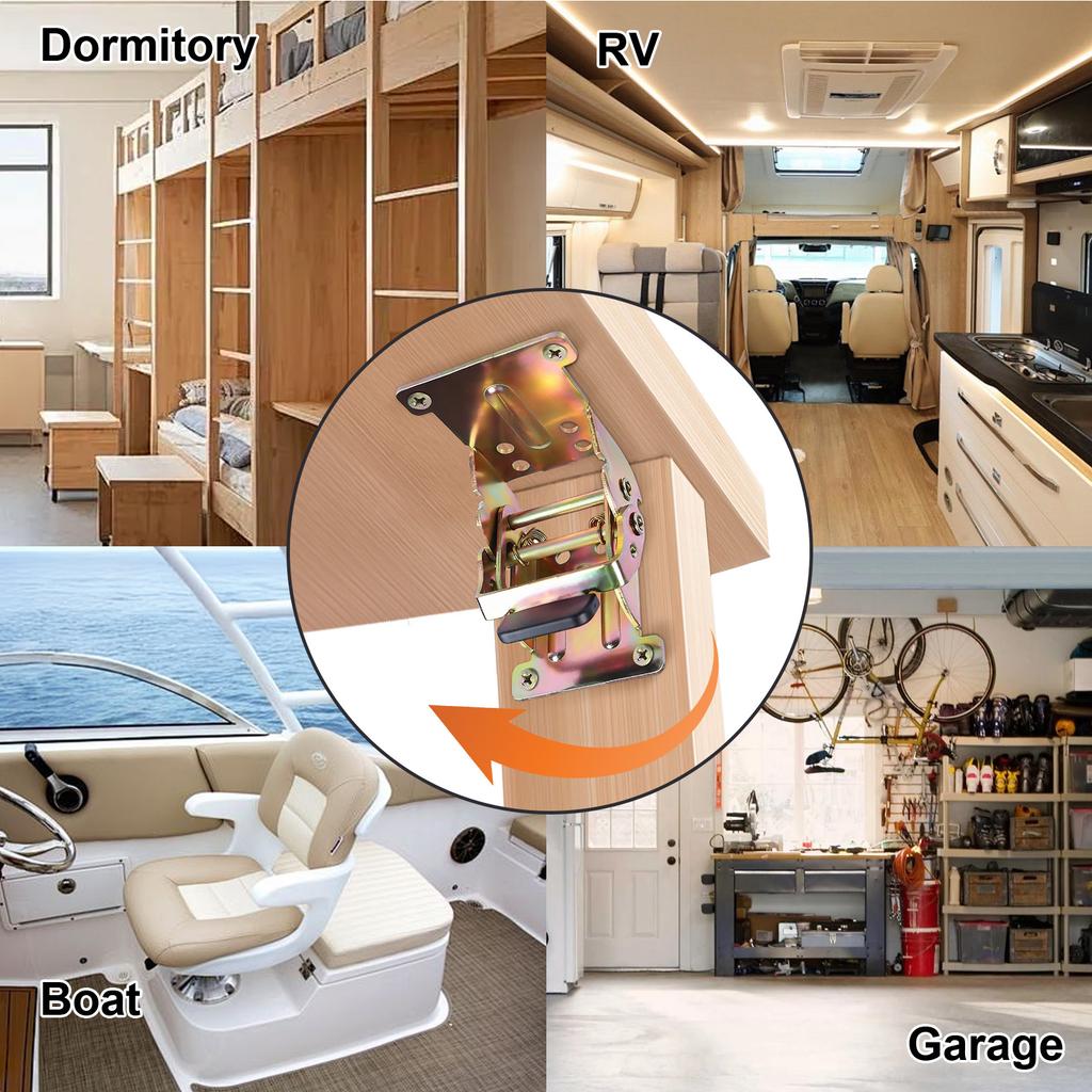 Folding Bracket 0° 90° 180° Iron Folding Lock Extension Table Chair Bed Leg Foldable Support Brackets Hinge Self Lock Hinges