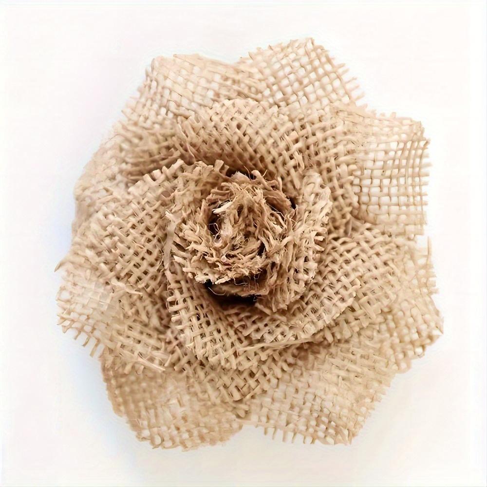 6 ks Unikátních Ručně Vyráběných Lněných Květin Dodává Slavnostní Nádech DIY Projektům, Sváteční Dekoraci a Dárkům Ideální pro Výrobu, Zdobení Doplňků