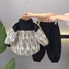 Gutte Vår- og Høstdress Skjorte Barne Vårkjole Kjekk Baby Todelt Sett